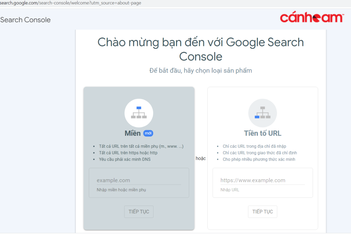 Cách đăng ký Google Search Console bước 2