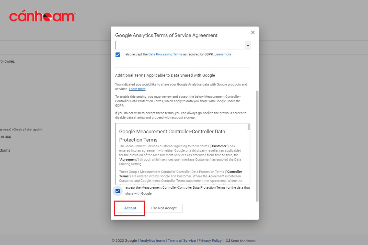 Google cần sự đồng ý của bạn trong các điều khoản