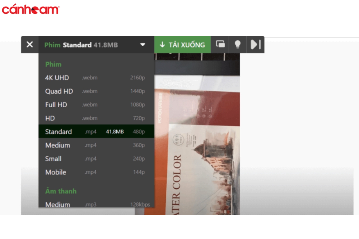 Cách để download video trên web bằng Cốc Cốc