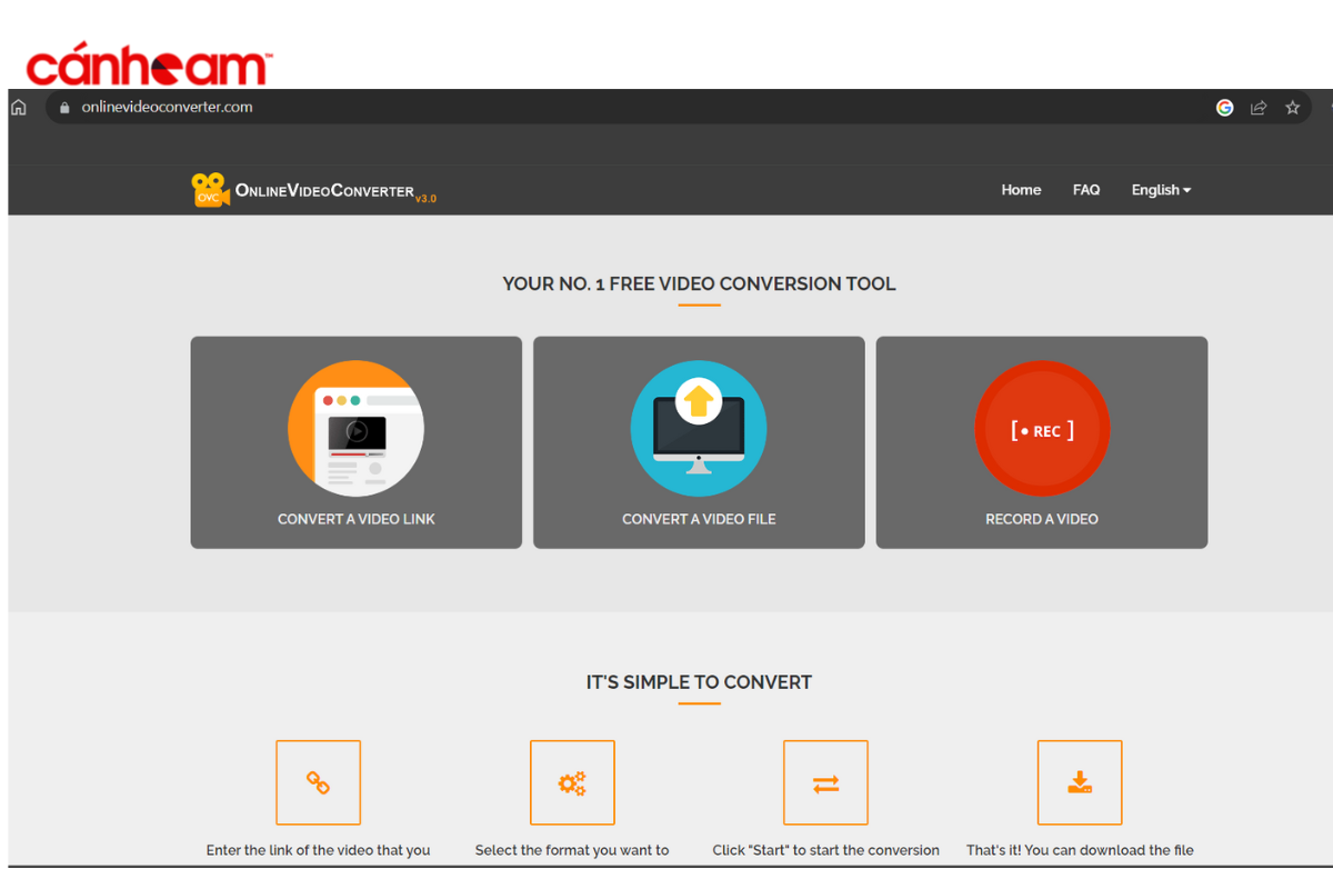 OnlineVideoConverter.com cho phép bạn chuyển đổi video sang các định dạng khác