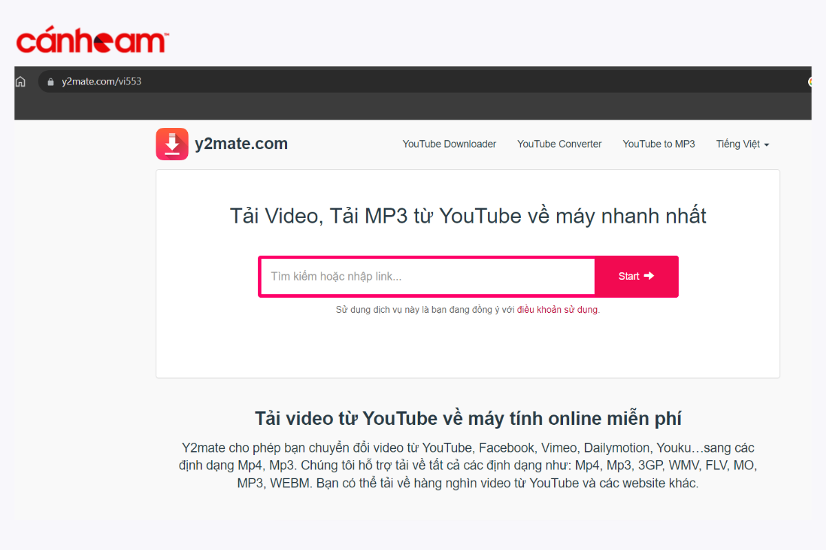Y2Mate là trang web phổ biến được sử dụng để download video trên web đặc biệt là Youtube