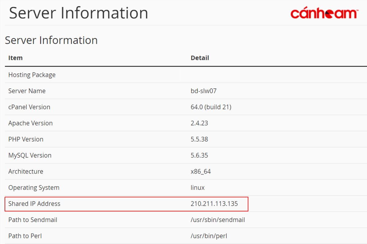 Sai IP của hosting