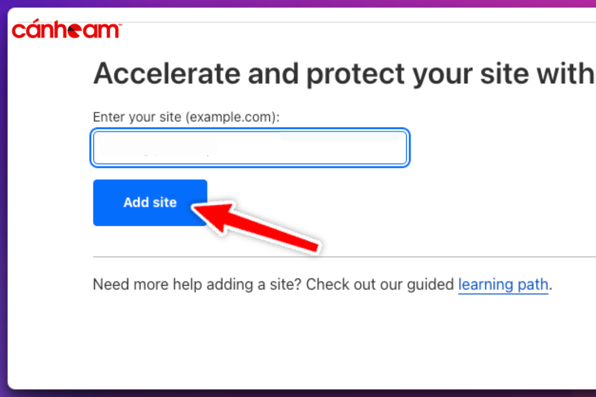 Nhập tên miền => Chọn add site