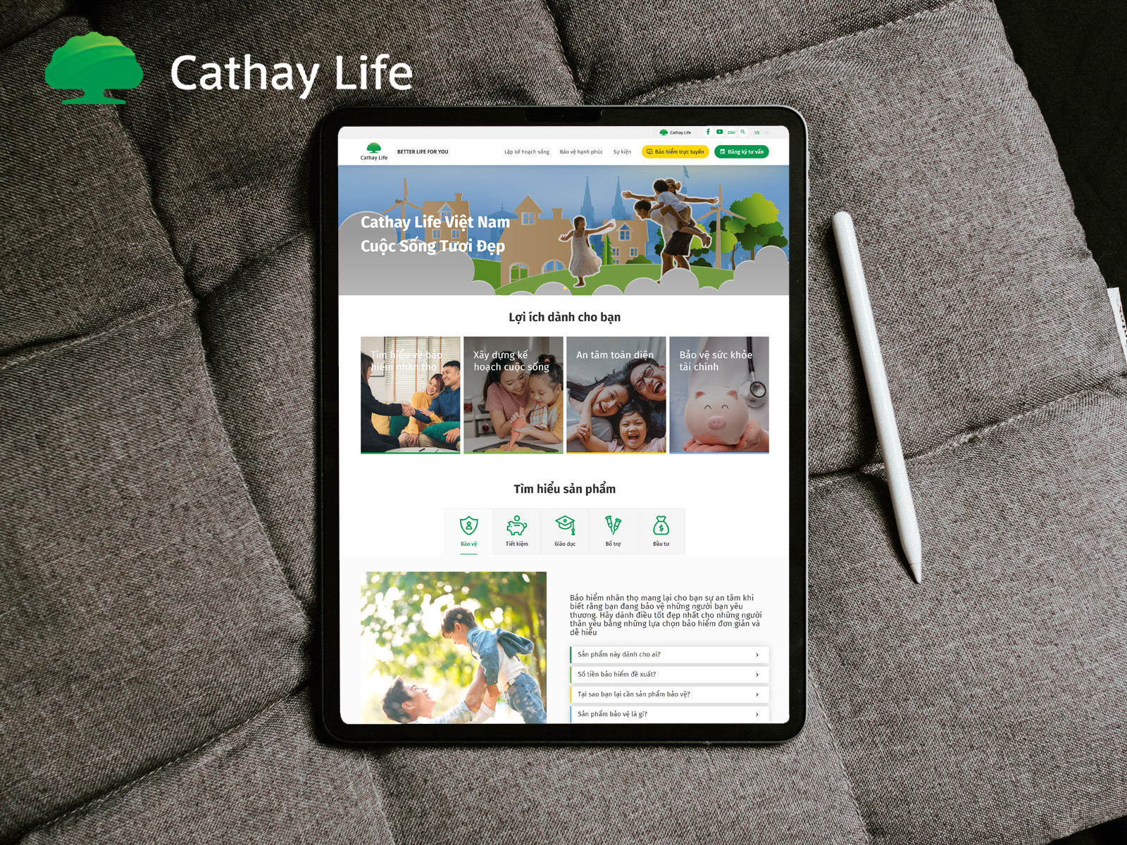 thiết kế website cho Cathay Life, làm trang web cho Cathay Life