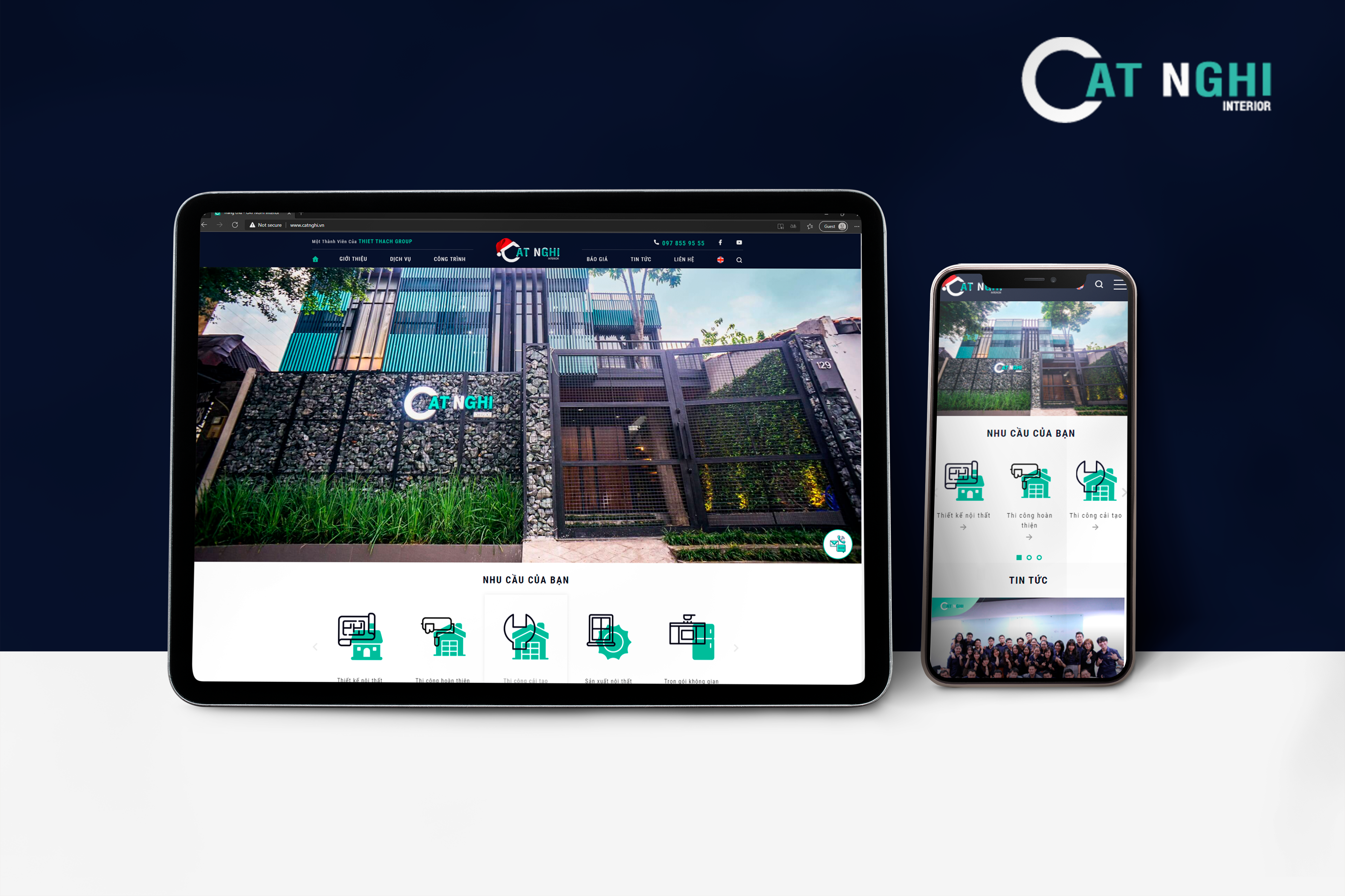 thiết kế website công ty nội thất Cát Nghi Interior
