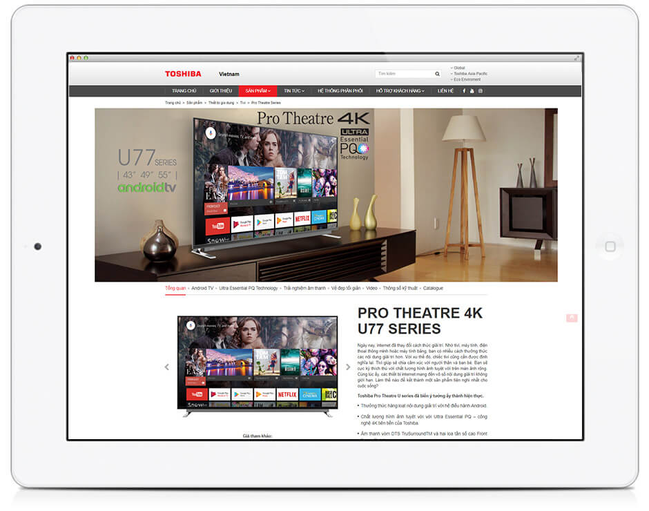 Toshiba website designed by Canh Cam image 4