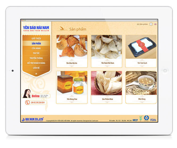 Cánh Cam thiết kế website cho Yến Sào Hải Nam ảnh 3