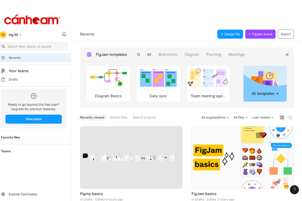 Hướng dẫn sử dụng Figma chi tiết bước 1 Khám phá giao diện của Figma
