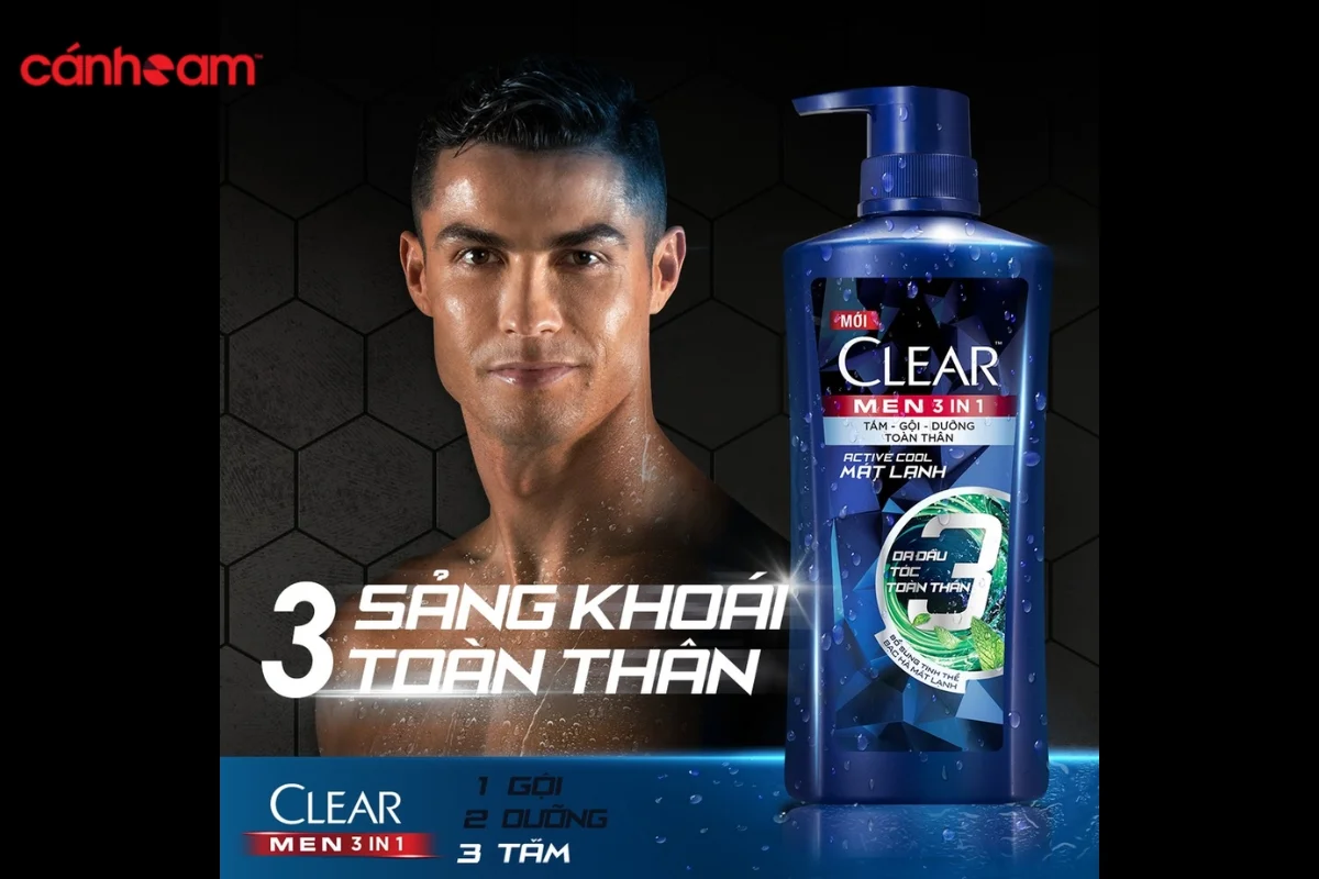 Đại sứ thương hiệu là Ronaldo giúp Clear Men tạo lòng tin của khách hàng về một sản phẩm nam tính