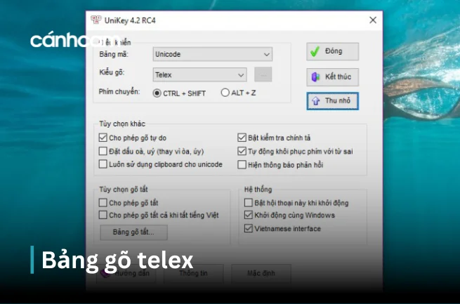 Bảng gõ telex