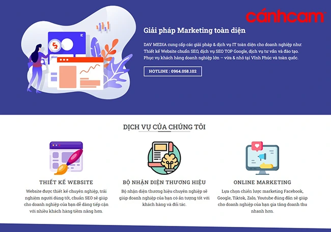 Công ty Dav Media - dịch vụ thiết kế website chuẩn SEO tại Vĩnh Phúc