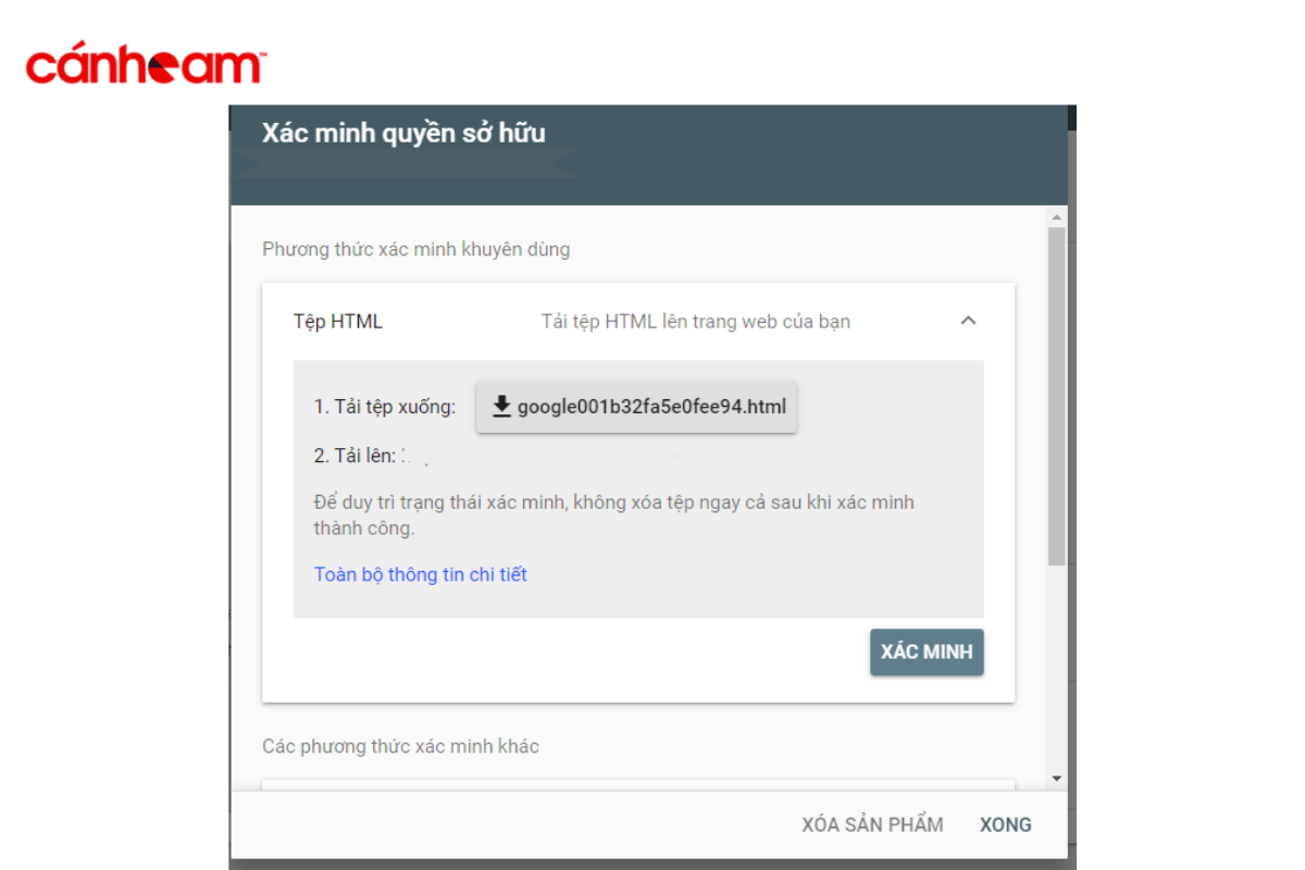 Xác minh tệp HTML cho URL