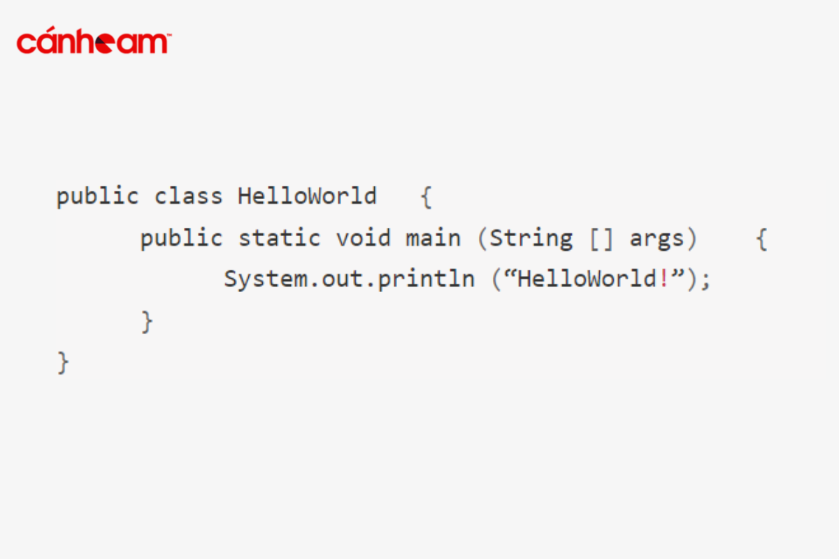 Đoạn mã code chạy định nghĩa “HelloWorld”