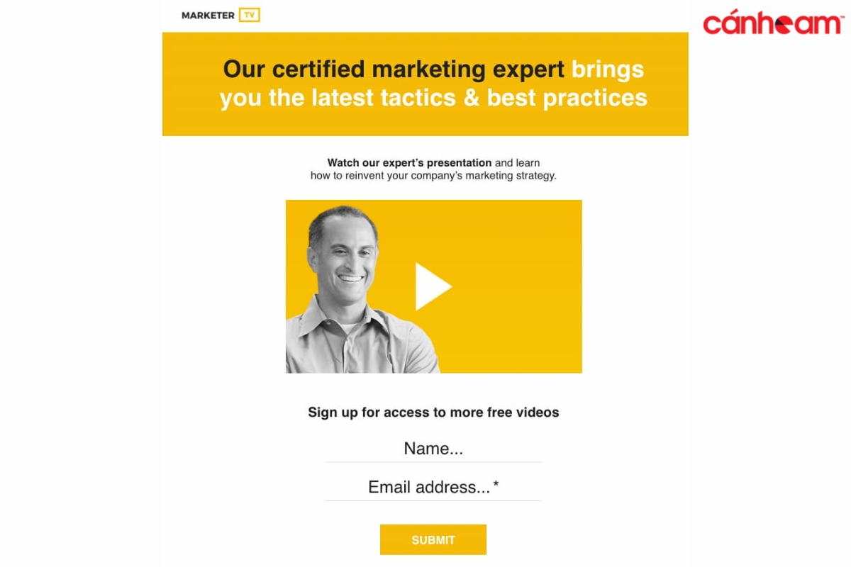 thiết kế Landing Page dạng video
