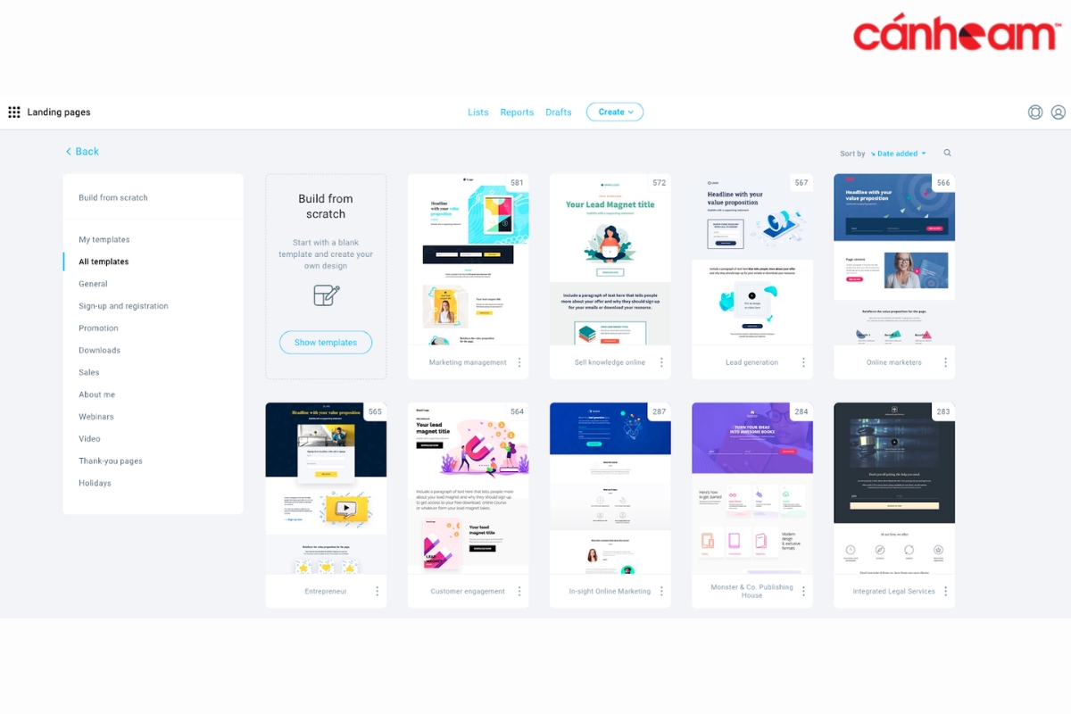 Ví dụ về Landing Page