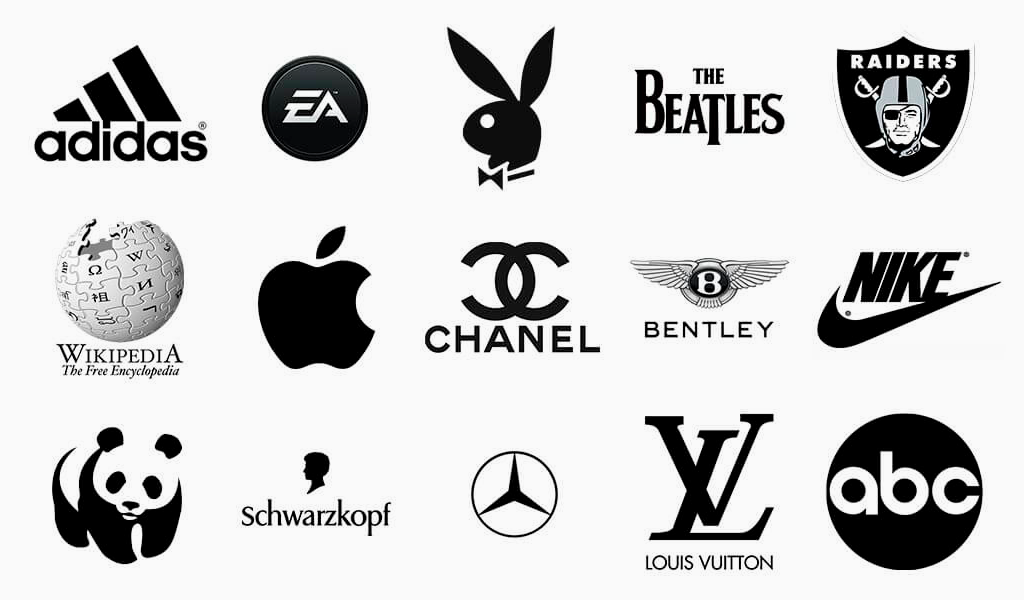 Một số thương hiệu có logo sử dụng màu đen