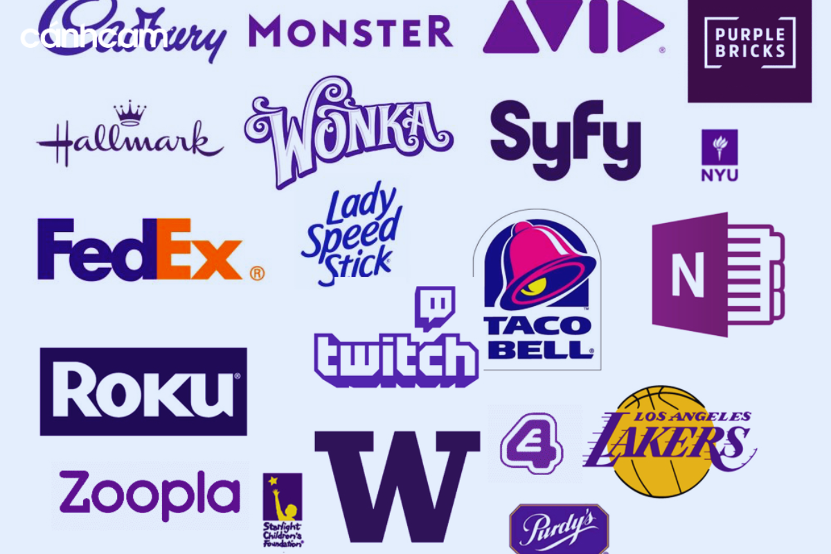 Một số thương hiệu có logo màu tím