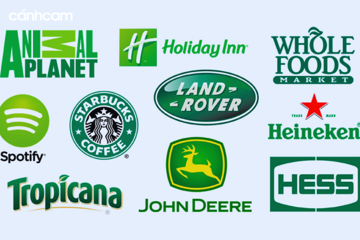 Một số thương hiệu có logo màu xanh lá cây