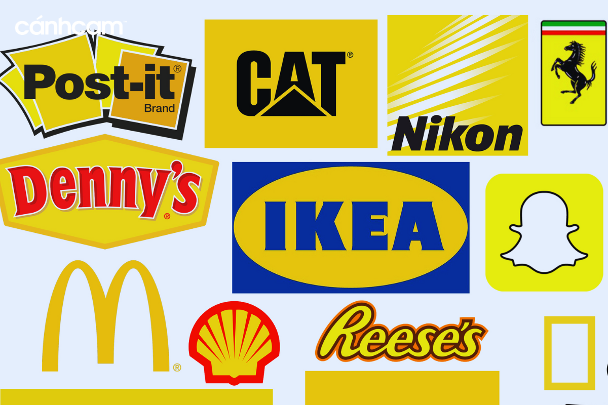 Một số thương hiệu có logo màu xanh vàng
