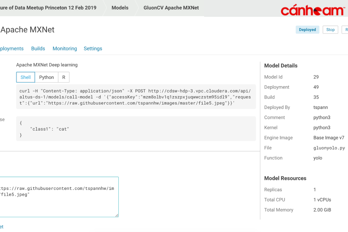 Khung Python Apache MXNet