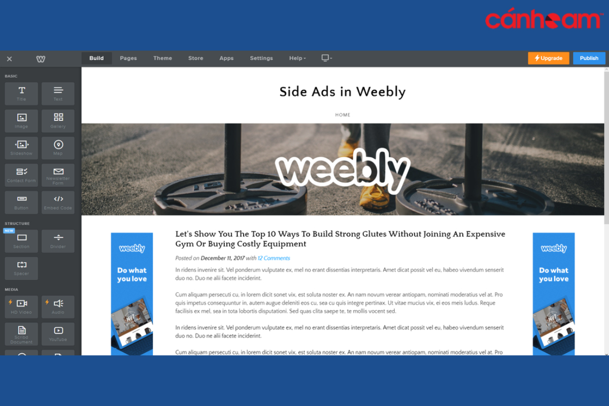 Weebly là trang web cho người dùng xây dựng website mà không cần có kiến thức về lập trình
