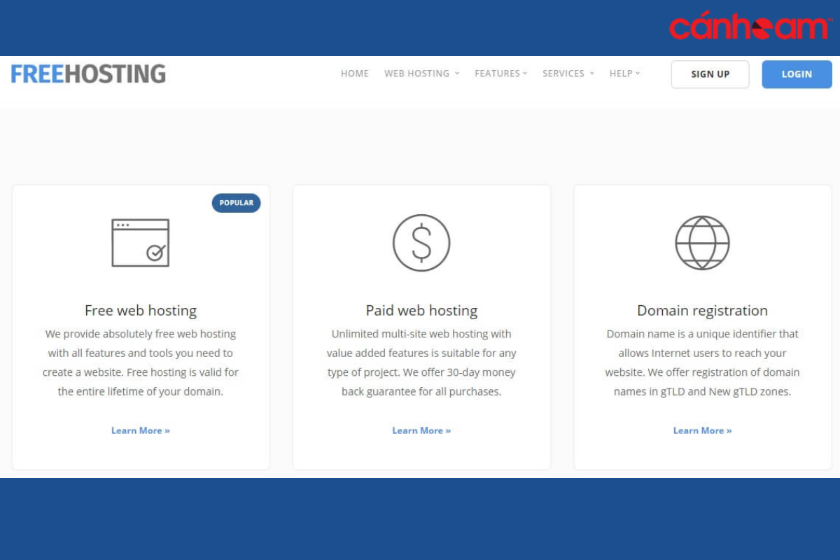 Top hosting free không chứa quảng cáo tốt nhất