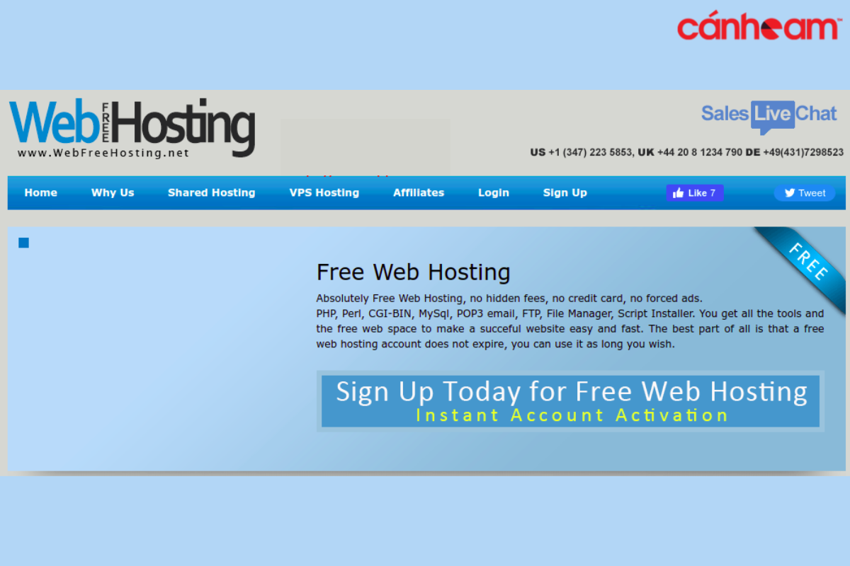 WebFreeHosting.net được đánh giá cao bởi những tính năng chuyên nghiệp