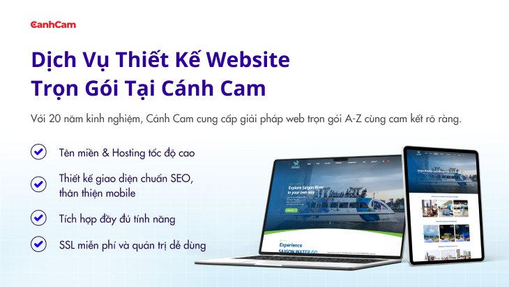 dịch vụ thiết kế website trọn gói của Cánh Cam