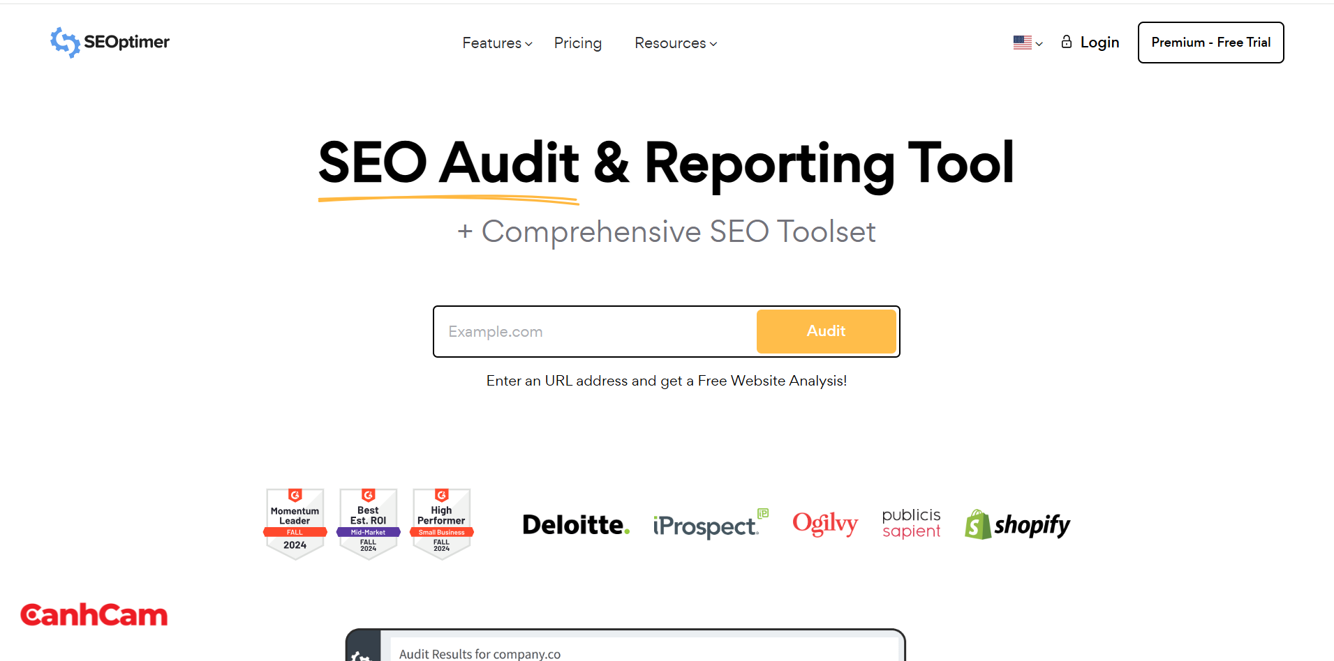 SEOoptimer công cụ kiểm tra phân tích SEO