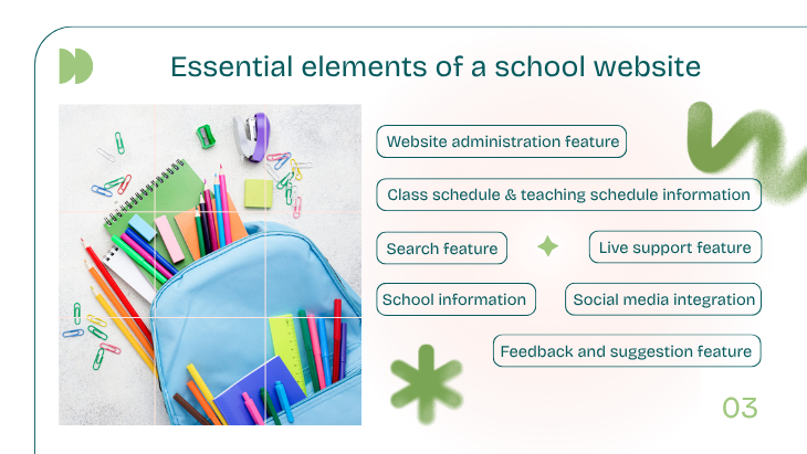 Designing a school website must ensure the most basic features