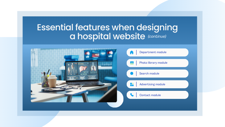 Essential features when designing a hospital website (continue)