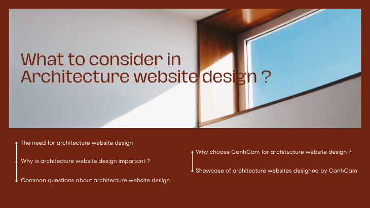 What to consider in architecture website design ?