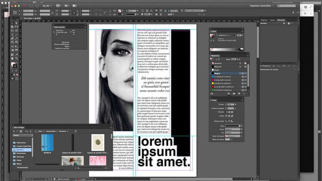 Giao diện phần mềm InDesign