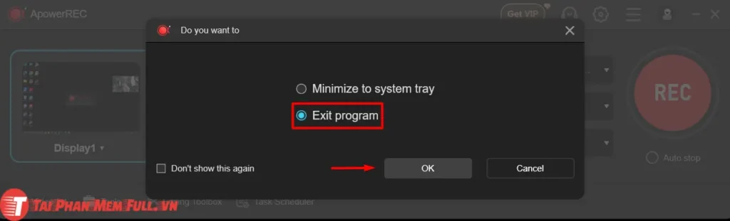 Tiếp tục bước 4 quá trình cài đặt ApowerREC full crack
