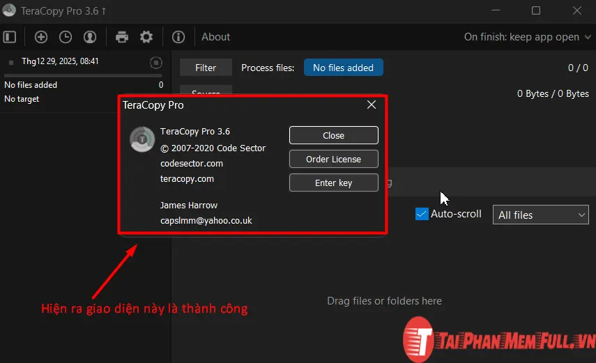 Bước 12 quá trình cài đặt TeraCopy Pro Full Crack, Full Key
