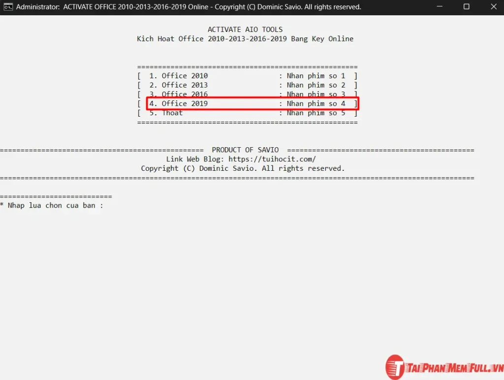 Tiếp tục bước 4 quá trình cài đặt Microsoft Office 2019 Full Crack