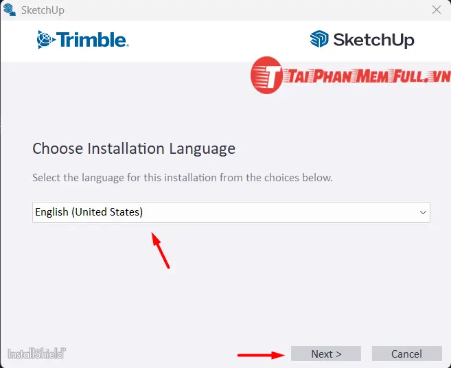 tiếp tục bước 2 quá trình cài đặt sketchup full crack