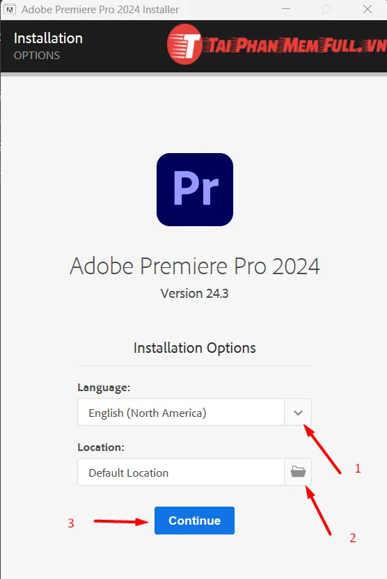 Bước 4 quá trình cài đặt adobe premiere pro 2024