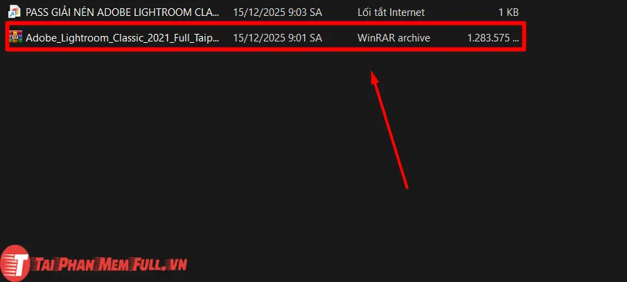 Bước 1 quá trình cài đặt Adobe Lightroom Classic full crack