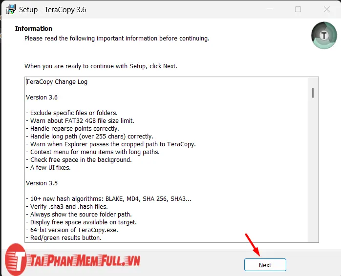 Bước 6 quá trình cài đặt TeraCopy Pro Full Crack, Full Key
