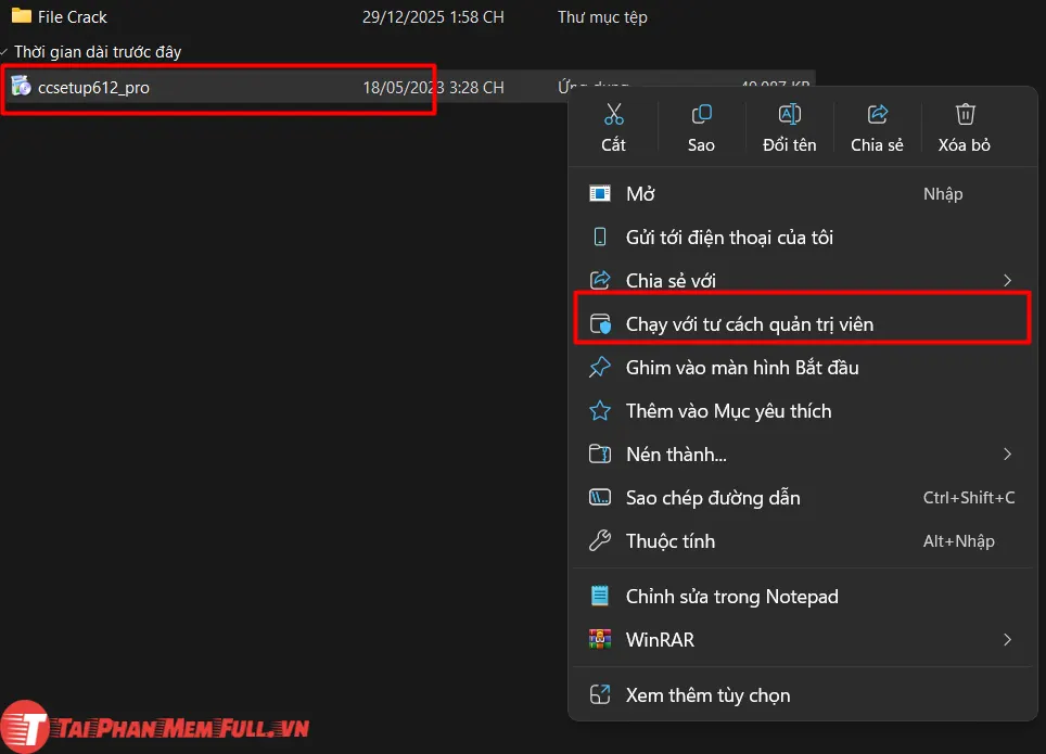 Bước 2 quá trình cài đặt CCleaner Full Crack