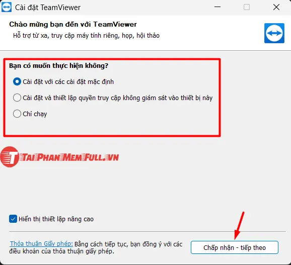 bước 3 quá trình cài đặt TeamViewer miễn phí