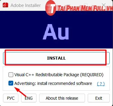 Bước 3 quá trình cài đặt Adobe Audition Full Crack
