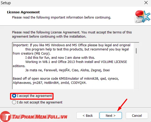 Bước 8 quá trình cài đặt KMSPico Portable