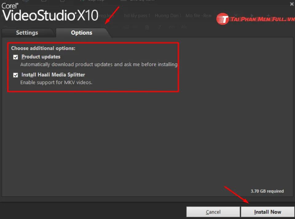 Tiếp tục bước 10 quá trình cài đặt Corel VideoStudio X10