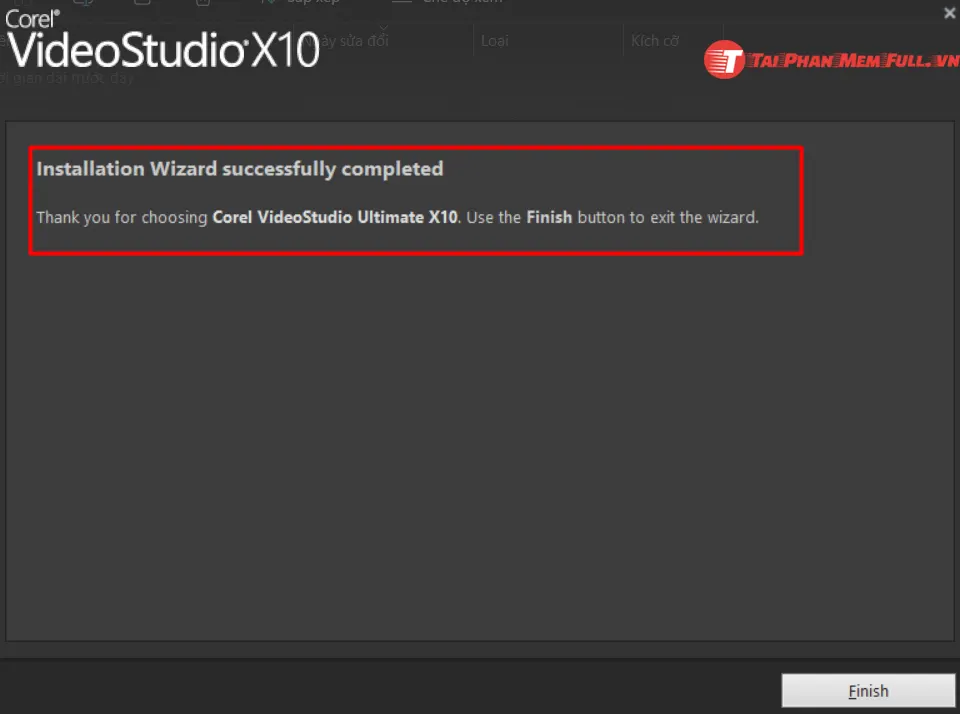 Tiếp tục bước 11 quá trình cài đặt Corel VideoStudio X10