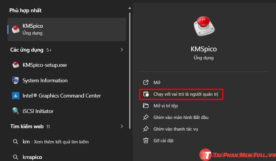 Bước 11 quá trình cài đặt KMSPico Portable