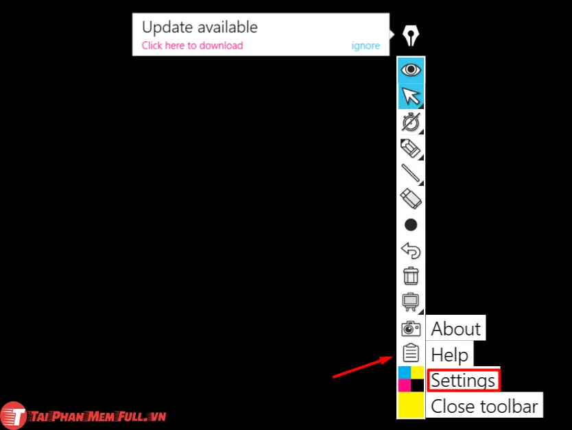 thay đổi ngôn ngữ và settings