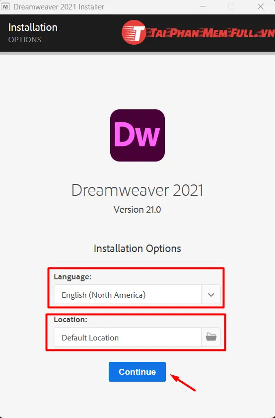 Bước 3 quá trình cài đặt Adobe Dreamweaver Full Crack
