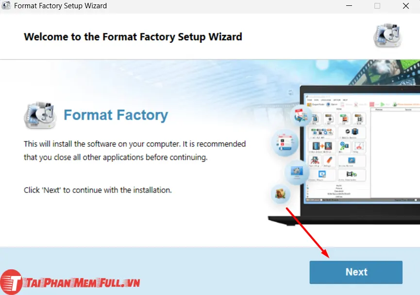Giao diện cài đặt Format Factory